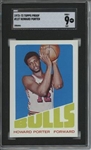 1972 Topps #127 Howard Porter 9 card progressive proof.